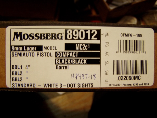 MOSSBERG COMPACT HIGH CAP 9MM HAND GUN $ 375.00