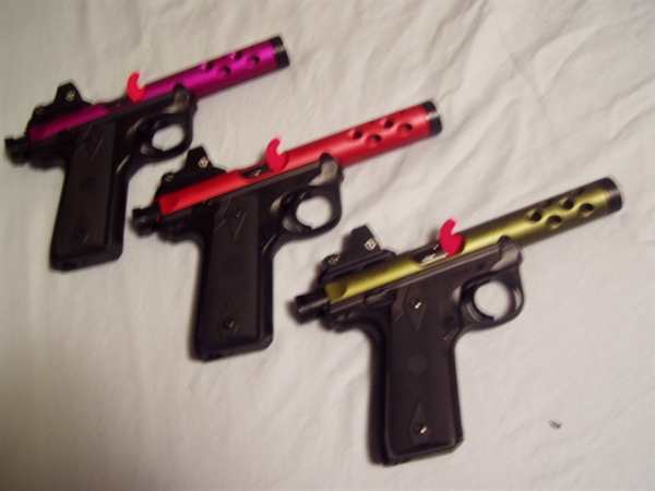 RUGER MKIV 22/45 RITON RED DOT 4.4  INCH TREADED BARREL NIC CHOICE RED, GREEN OR PURPLE